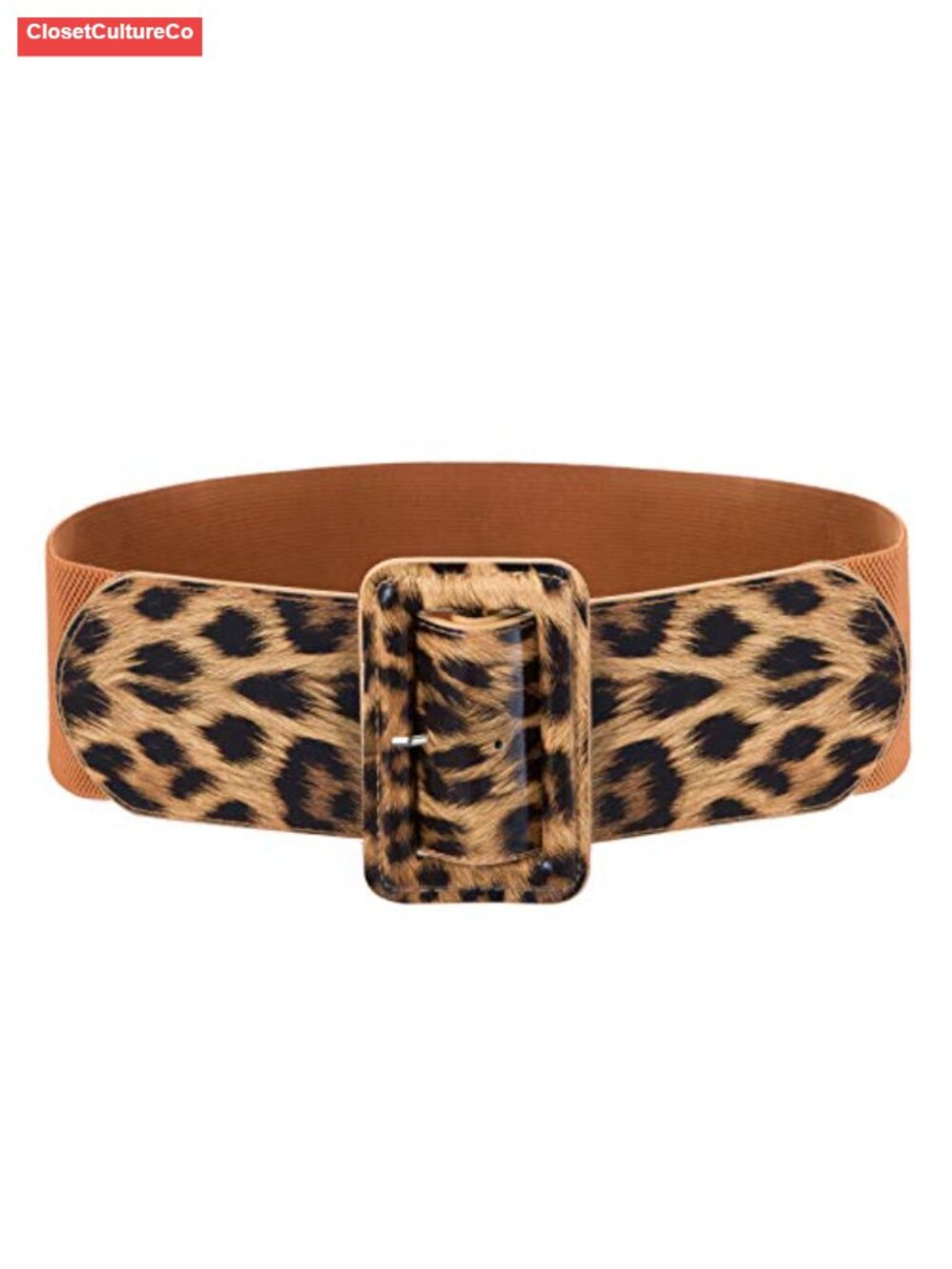 GRACE KARIN Women's Stretch Belt 3 Inch Wide PU Leather Elastic Waist Belt